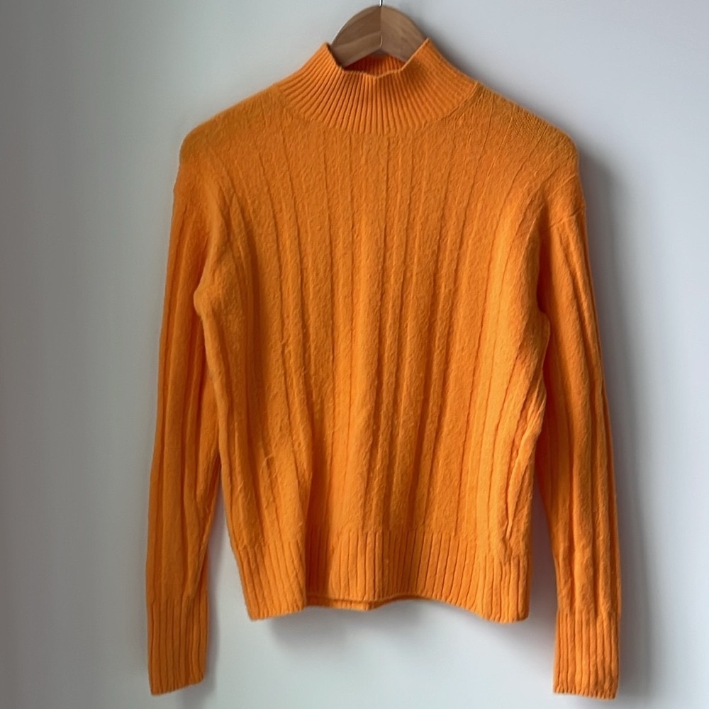 J. Crew Womens Ribbed Mockneck Sweater Supersoft Yarn Wool Alpaca Blend Size S